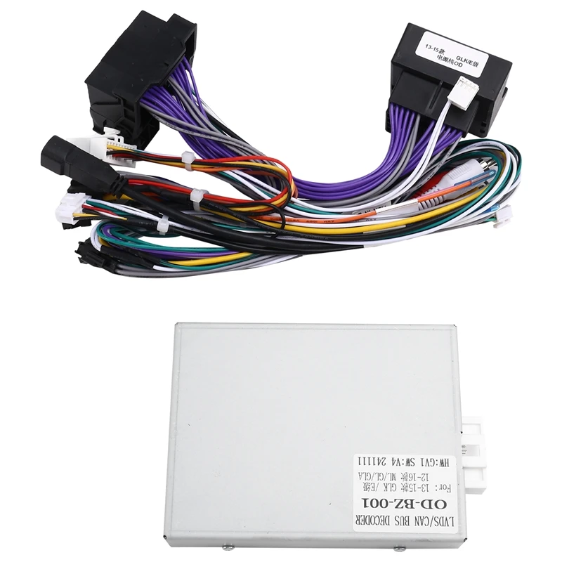 

Car 16Pin Wiring Harness Adapter Canbus Box Decoder Android Radio Power Cable For Benz GLK X204 GLC X253 2013-2015