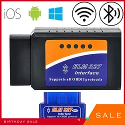 OBD2 Scanner ELM327 Car Diagnostic Detector Code Reader Tool V1.5 WIFI Bluetooth OBD 2 for Android IOS Auto Scan Repair Tools