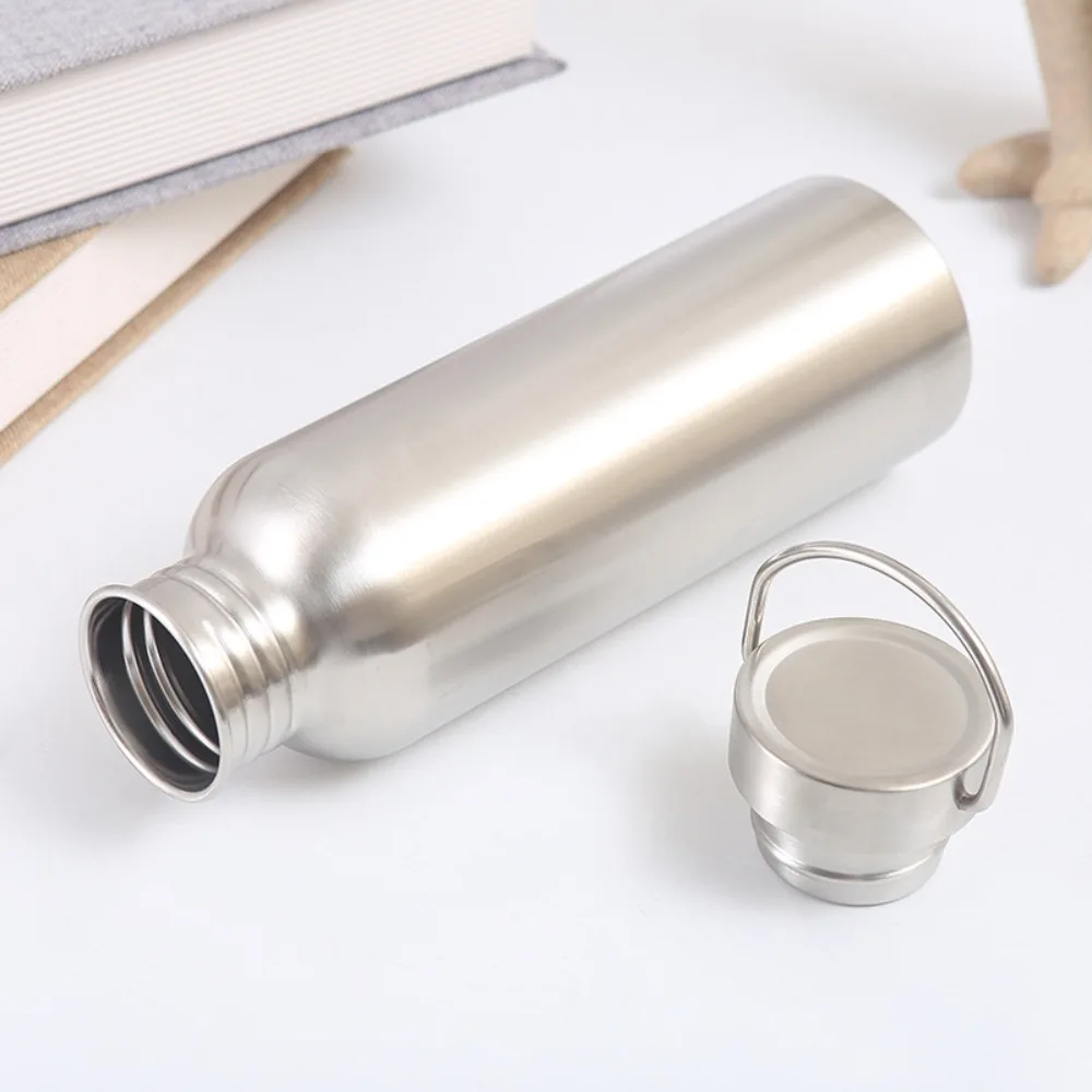 1000ml/750ml/500ml/350ml Stainless Steel Bicycle Flask with Handle Single Layer Cycling Water Bottle Durable Anti-fall Drinkware