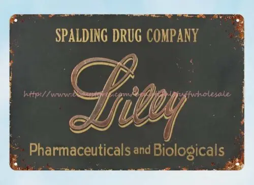 LILLEY PHARMACEUTICALS and biologicals company metal tin sign