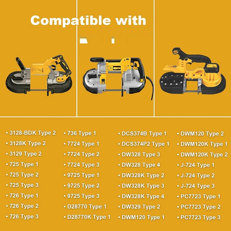 AT35 8Pack 650721-00 Bandsaw Rubber Tires For Dewalt Portable Band Saw Blade Parts DWM120 A02807 DCS374 DW328K D28770