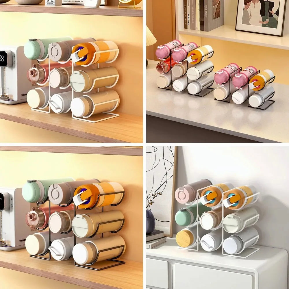 

Metal Stackable Water Bottle Organizer for Kitchen, Vacuum Flask Holder for Home Cabinet Storage