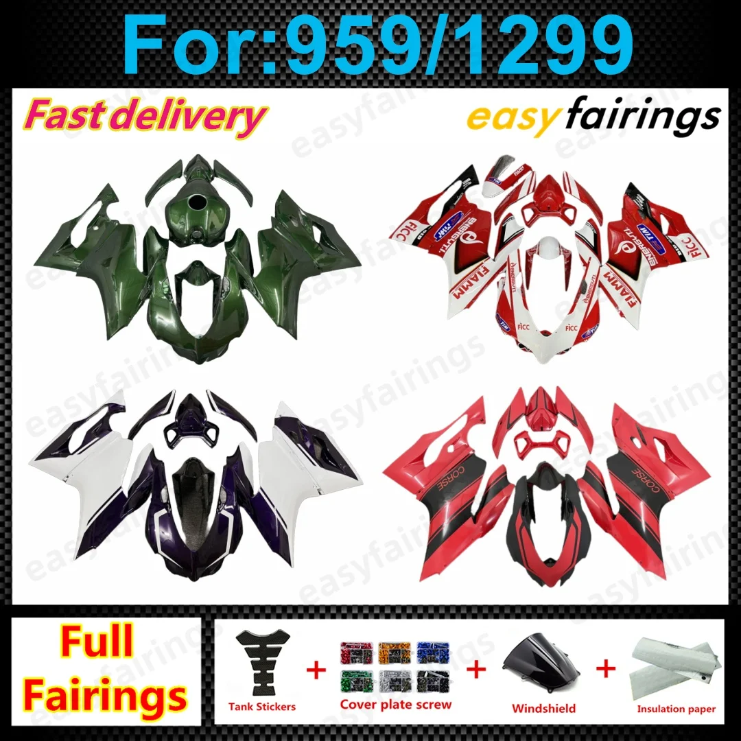Aftermarket Motorcycle Fairings Fit Panigale 959 1299 2015‑2019 Injection Mold Body Panel Replacement Fairing Kit Restoration