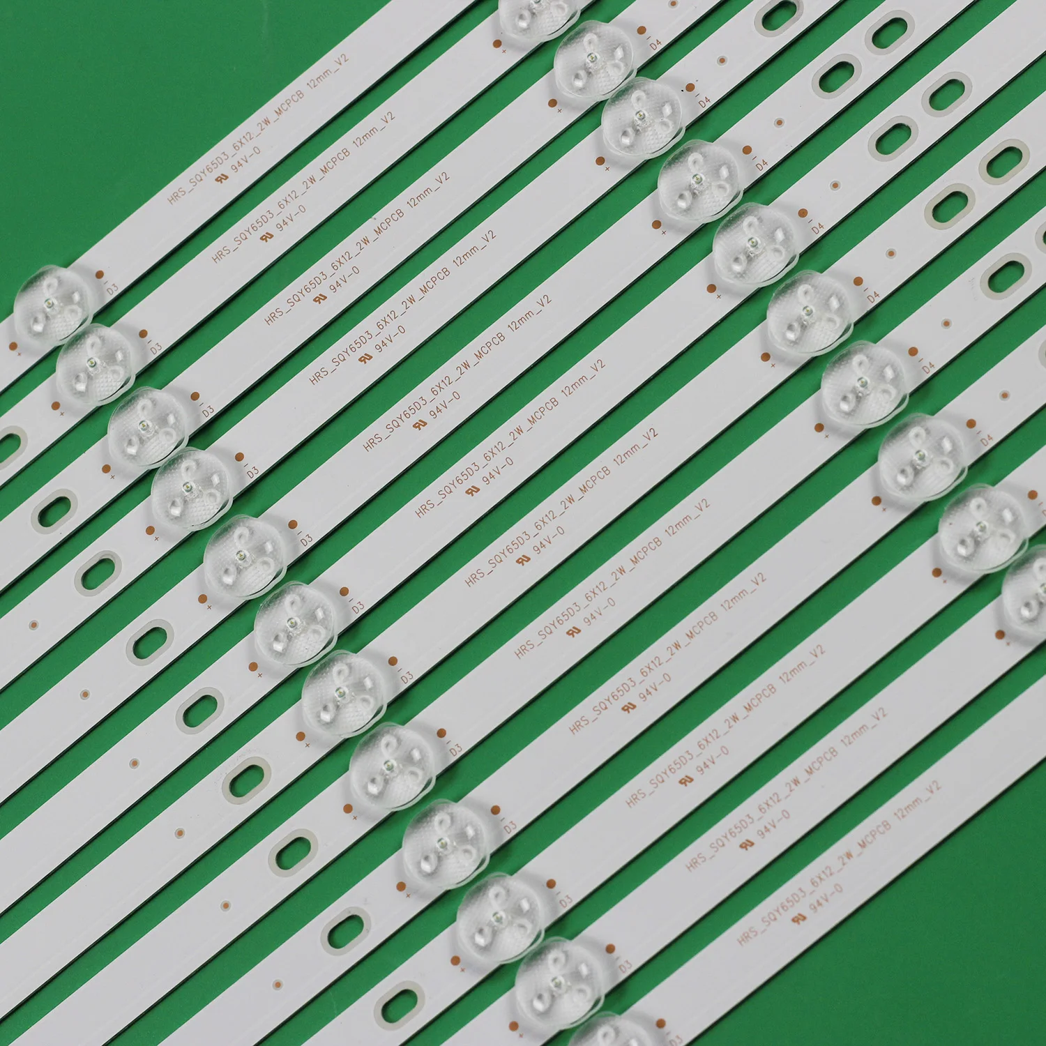 Faixa de LED para RAC, RNSMU6540, RTU6549-C, RNSMU6536, HV650QUB-F9A, 12mm, V2, JL.D65061330-031DS-M_V02, 12PCs