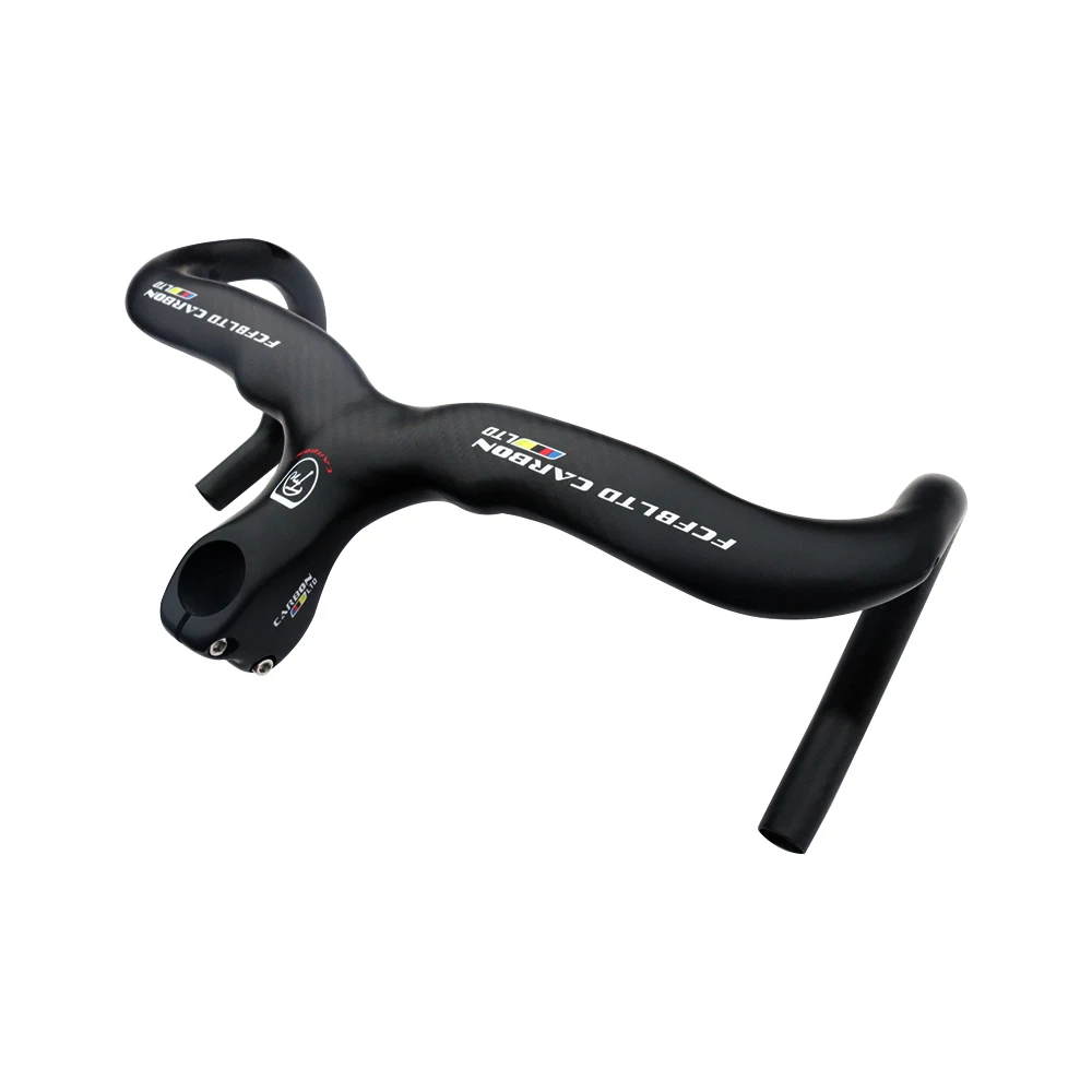 carbon handlebar  Carbon Integrated Handlebar Road Bike Handle Bars 3k Matte Ultralight Carbon Fibre Road Bicycle Handlebar