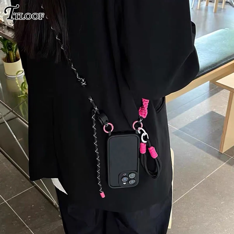 Crossbody Necklace Adjustable Strap Lanyard Fall protection Phone Case for iphone 17 Air 16 15 14 13 11 12 Pro Max plus Cover