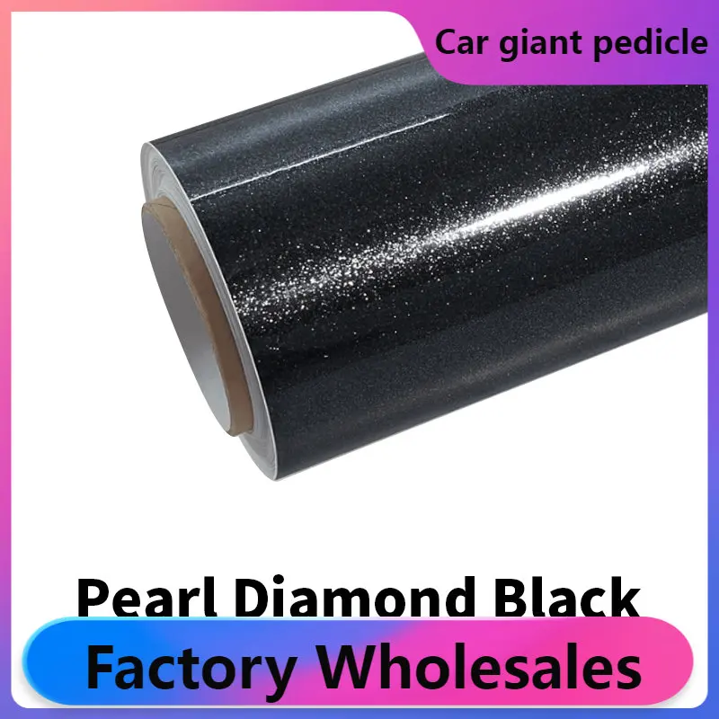 

Pearl Diamond & Glitter Black Vinyl Wrap film wrapping film bright 152*18m quality Warranty covering film voiture