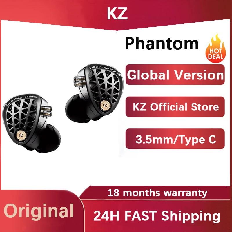 Pre-order KZ Phantom Hi-Fi Grade Flagship Esports Gaming IEMs with High-Purity Silver-Plated Dual-Parallel Detachable Cable