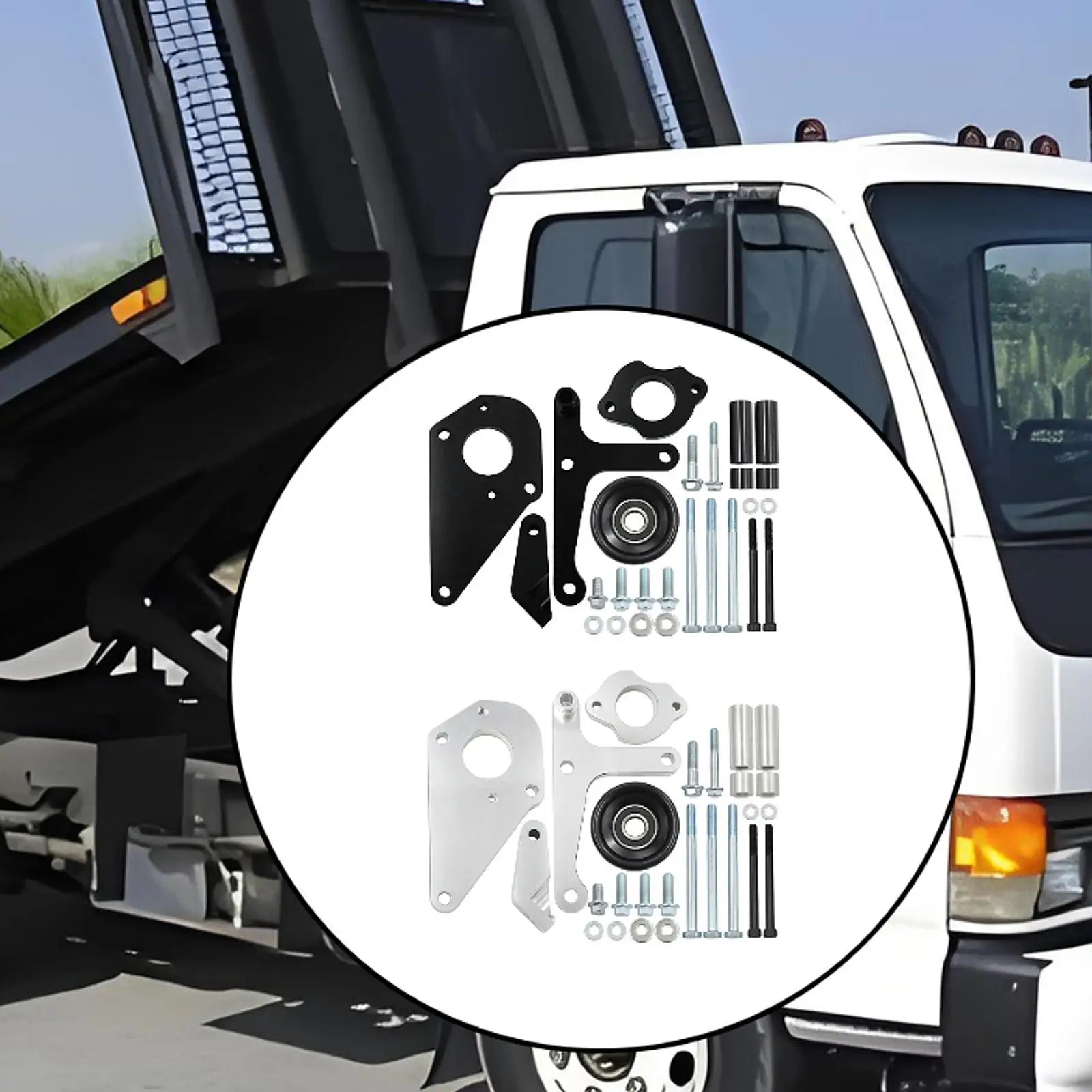 

LS Alternator Power Steering Pump Bracket Low Mount Aluminum Alloy Wear Resistant Easy to Install Sturdy Replace for