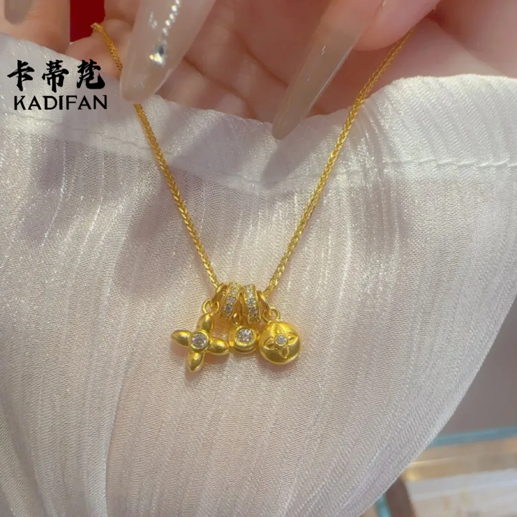 

9999 24K real gold hot star necklace for women niche light luxury high-end golden necklace gift for girlfriend