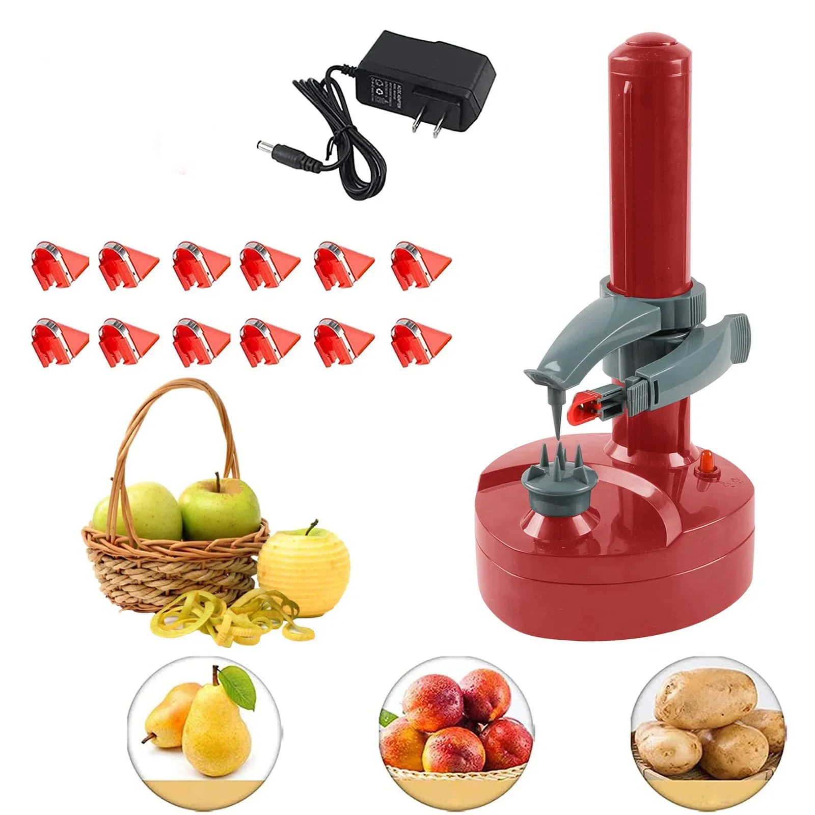 

Houselin Electric Potato Peeler Automatic Apple Peeler for Fruits and Vegetables Watermelon cutter Fruit chopper Grater Zester