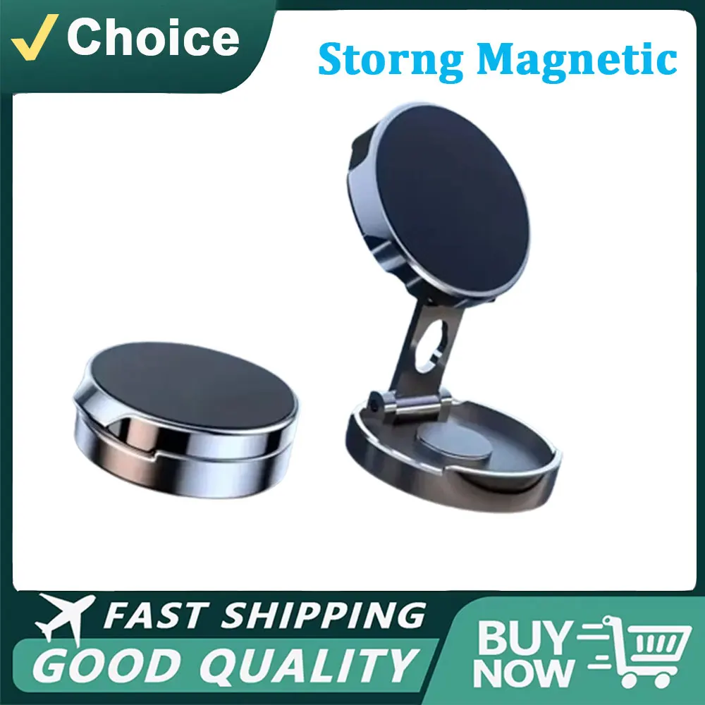 Strong Magnetic Mobile Phone Stand 720° Foldable Round Bracket Car Holder Support for Universal Phones Mount Holders In Car