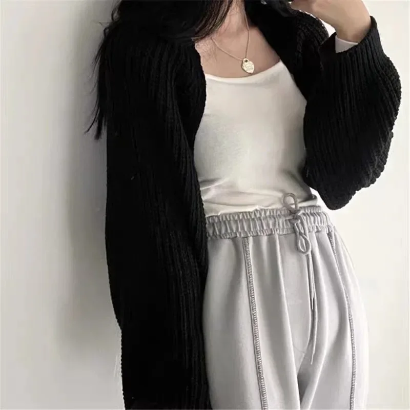 Women Open Front Shrugs Long Sleeve Cardigan Sweaters Fall Winter Knitted Cropped Coat Short Shawl Pullover Tops Y2K Streetwear