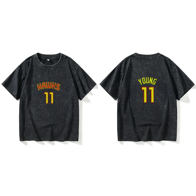 

Футболка Atl Hawks Trae Young Collins Baskeall с круглым вырезом, молодежная хлопковая толстовка для подростков и мужчин