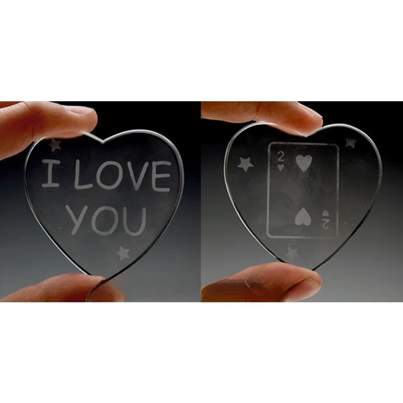 De Ghost Glass Heart Card Goocheltruc Gimmick Gemakkelijk close-up Illusie Goochelaar Rekwisieten