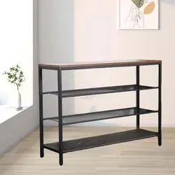 New S26 iron and wood combined shoe rack multi-layer storage rack home entrance porch shoe cabinet simple shoe storage rack