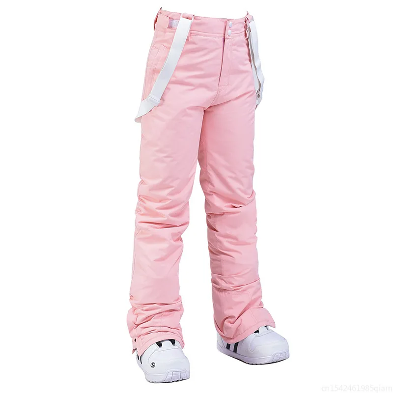 Ski Pants Women Thicken Windproof Waterproof Winter Snow Pants Outdoor Sports Snowboarding Warm Breathable Overalls