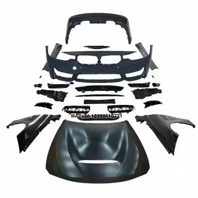 

328i to F80 Bodykit for F30 M3 Body Kit 2012-2019 Side Skirts Exhaust Pipe and Hood Fender Spoiler Grille For M3 Bodykit