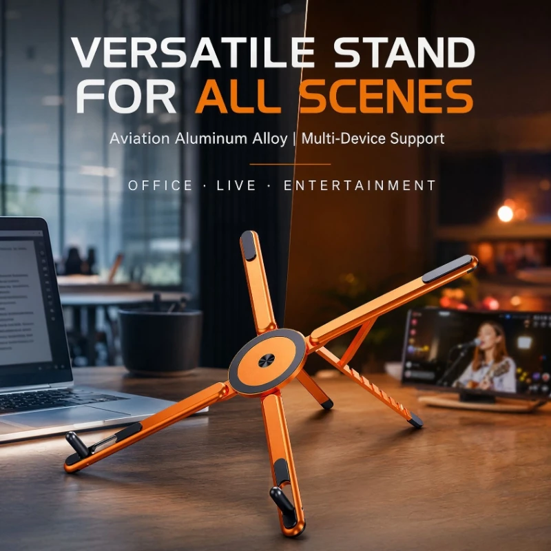 Multi Functional Magnetic Laptop Stand Foldable Adjustable Rotatable Heat Dissipation Bracket Aluminum Alloy ABS Portable Holder