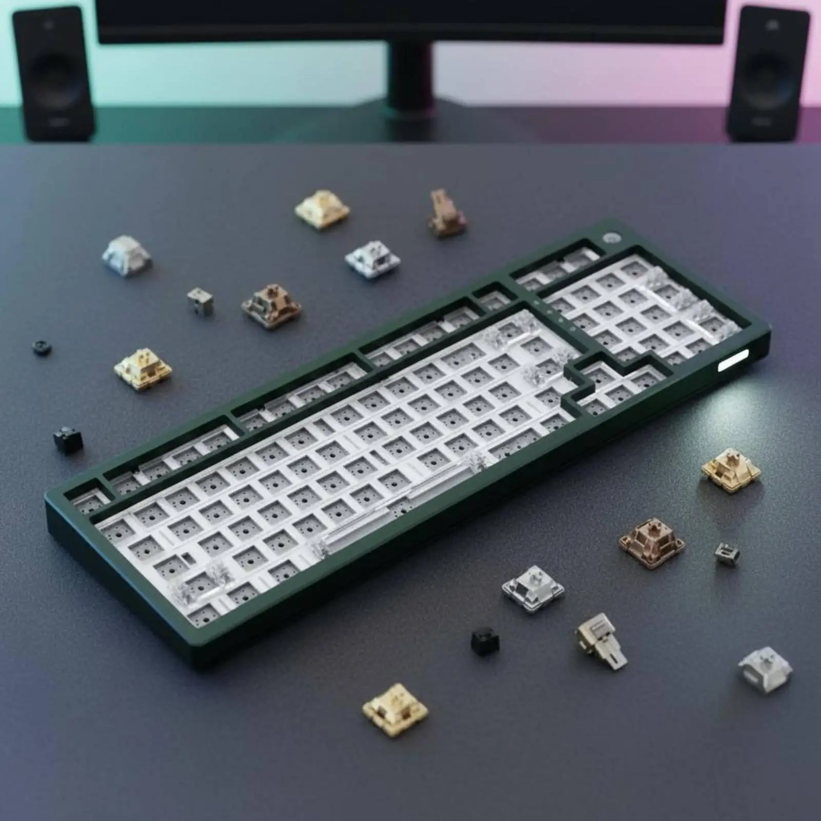 Keyboard Hub Biometric Aluminum Mechanical Keyboard Kit Connection Method for Enthusiasts