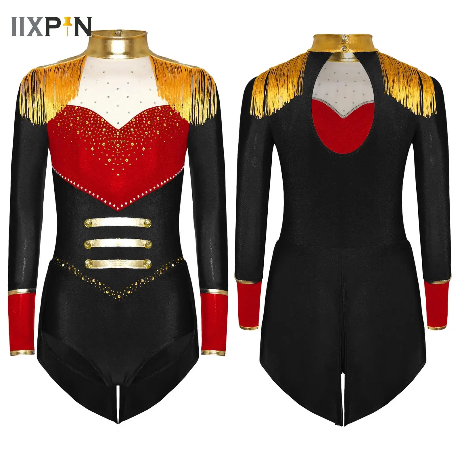 

Circus Ringmaster Costumes Jumpsuit Kids Girls Long Sleeve Gymnastics Leotard Bodysuit Carnival Cosplay Party Fancy Dress Up