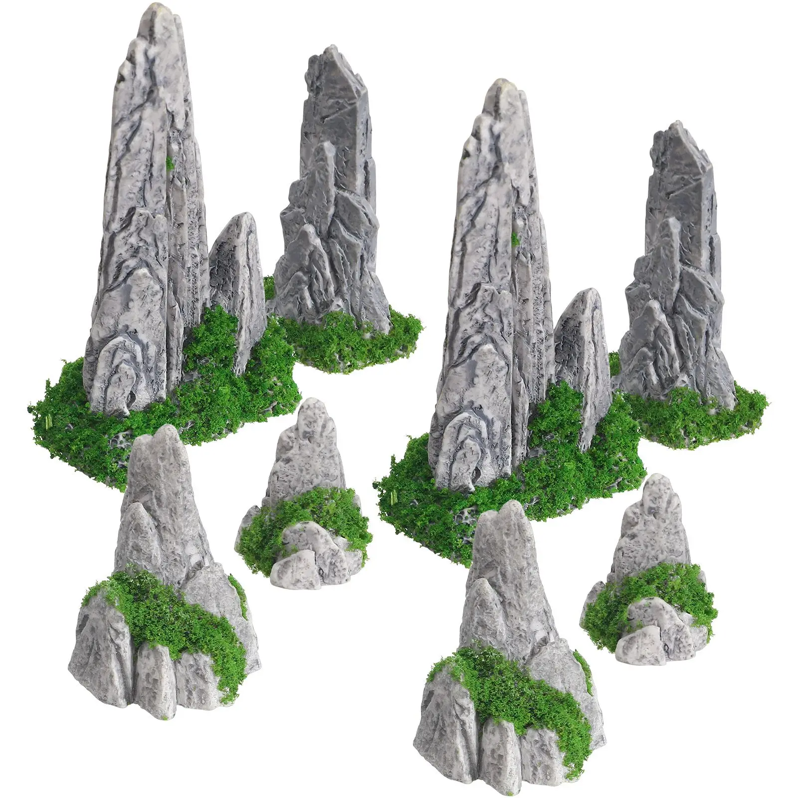 

8 Pcs Simulated Rockery naments Resin Bonsai Figurines Mini Accessories Terrarium Decor 3467 Garden Landscape Decoration Home