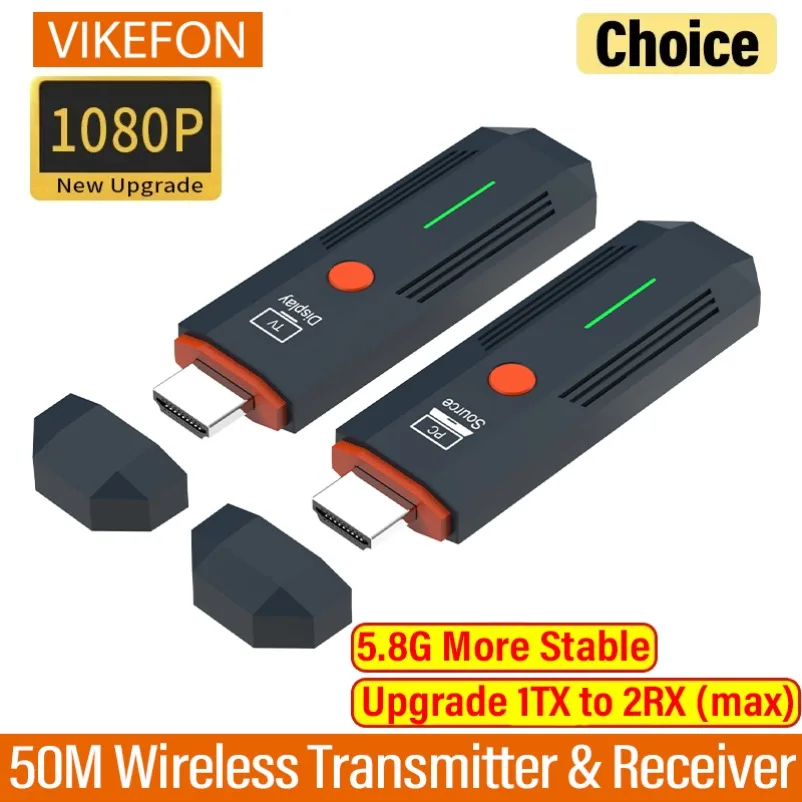 50 متر 1080P HDMI-متوافق مع جهاز ريسيفر استقبال وإرسال لاسلكي فيديو جهاز استقبال للتليفزيون عرض موسع للكاميرا الكمبيوتر المحمول إلى التلفزيون