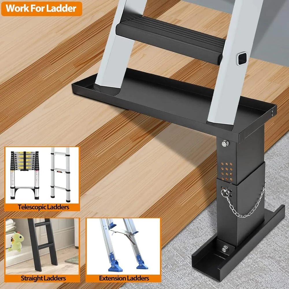 Extension d'échelle Pro stabilisateur niveleur de hauteur réglable Base d'échelle en acier Durable Extension de stabilisateur télescopique droit
