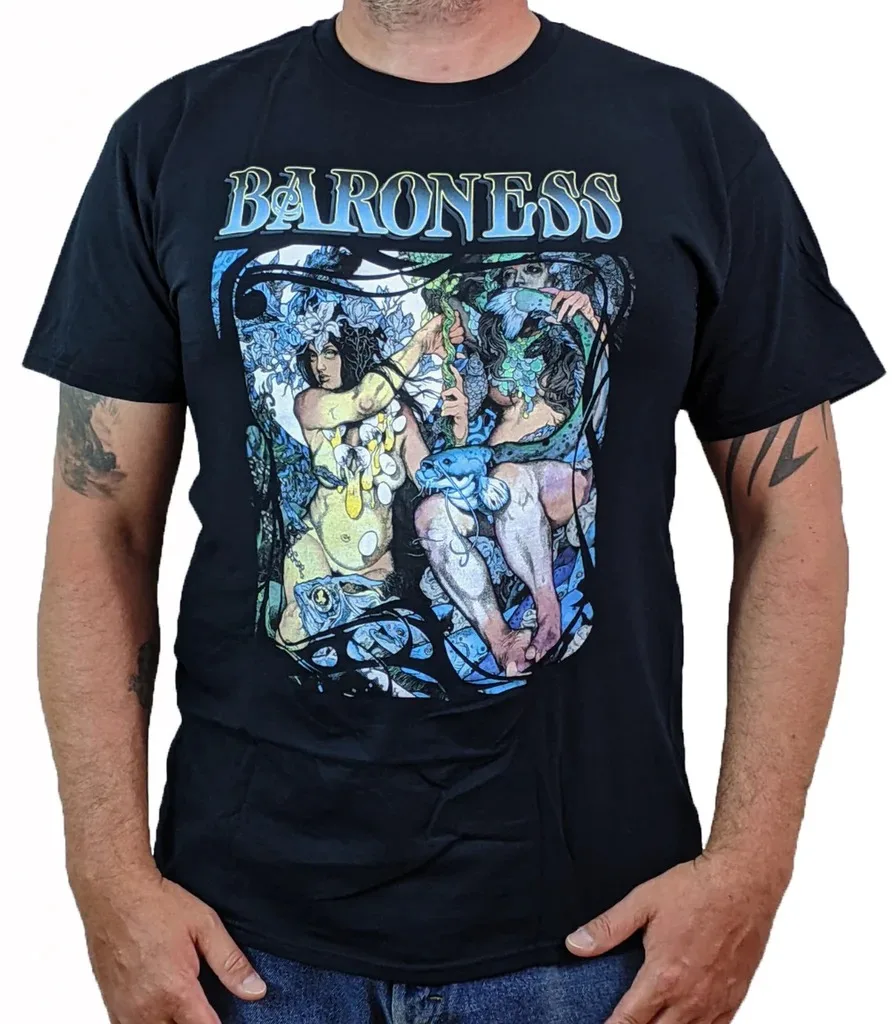 

BARONESS Blue Record T-Shirt Men's and Women's Short Sleeve Luxury Brand T-shirt Summer Oversize Tops Vintage Men Streetwear