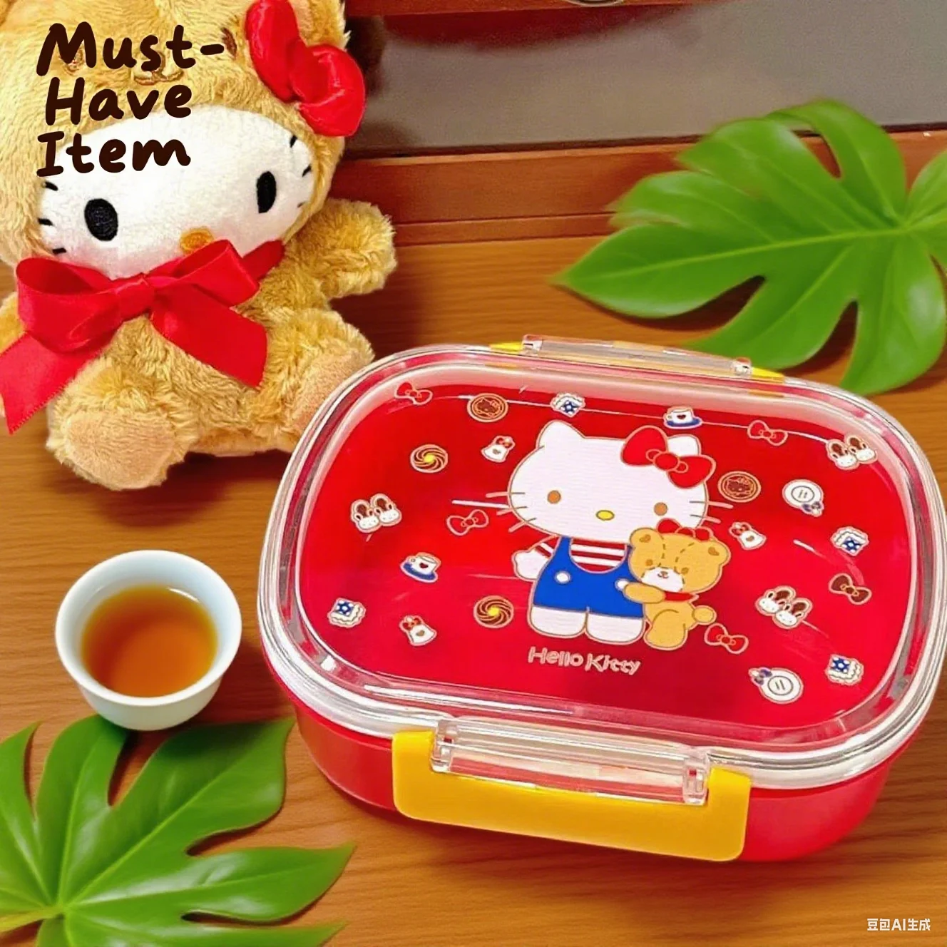 

Sanrio Hello Kitty Cartoon Lunch Box Cute Student School Office Worker Light Food Rice Fruit Lunch Boxordering kids for Gifts