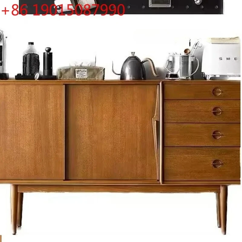 

N Nordic solid wood dining side cabinet modern simple living room retro storage cabinet dining room dining table