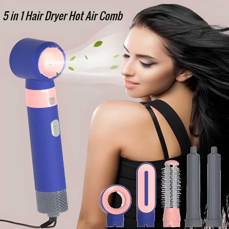 

5 in 1 Hair Hot Air Comb Hair Dryer Set Negative Ion HairCare Curling Iron Hair Straightener HairDryer Brush Styling Tool