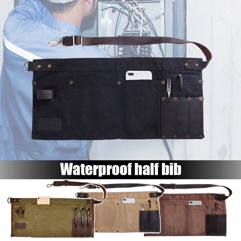 

Ремень для садовых инструментов, садовый фартук, полукороткий фартук с несколькими карманами, поясной ремень из натуральной кожи, сумка для инструментов электрика