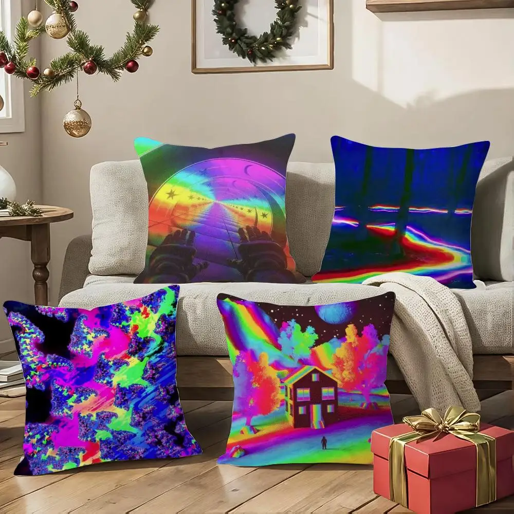 كيس وسادة رائع على شكل حرف N من النيون، غطاء وسادة أريكة حريري قصير من القطيفة مع سحاب غير مرئي مقاوم للغبار لديكور المنزل #4