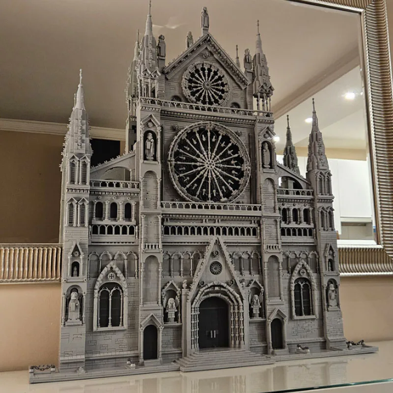 

Customize 7308 Parts 78 Cm * 88 Cm Gothic Cathedral Facade MOC Model Street View Modular DIY Originality Assembly Gifts