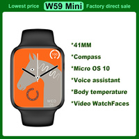 Microwear W59 Mini Smart Watch Women 41mm 1.74'' Bluetooth Call Wireless Charging ECG NFC GPS Tracker Sports Smartwatch