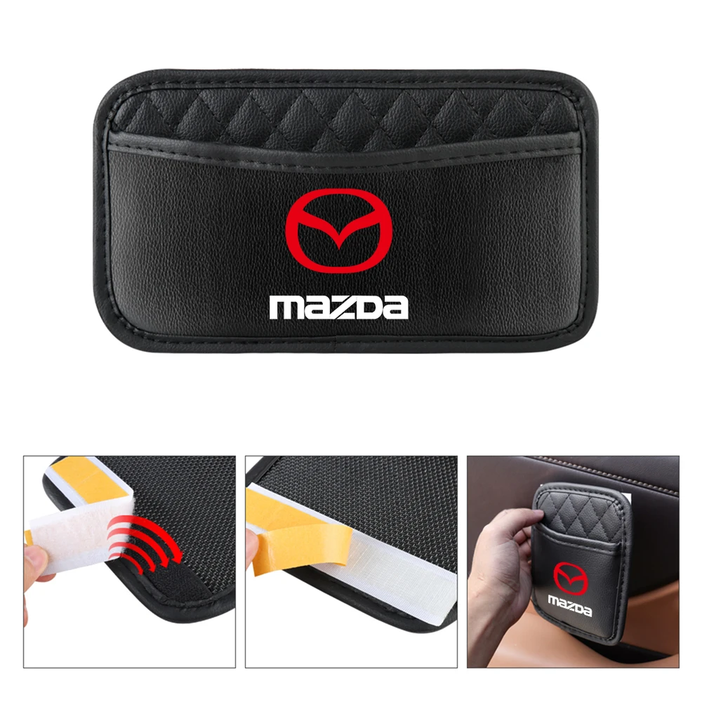 1PCS PU Leather Car Interior Storage Bag Seat Back Storage Bag Car Accessories For Mazda 2 3 5 6 Axela CX-5 CX-3 Atenza Demio MS