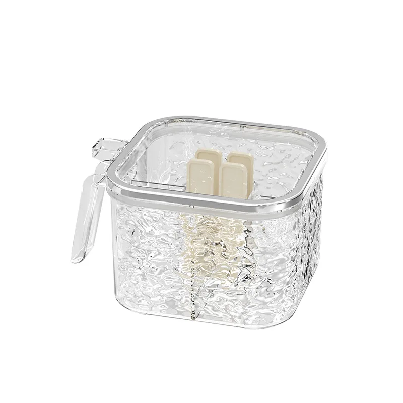 

Plastic Kitchen Seasoning Storage Box with Spoon Salt Jar Household Seasoning Container Salt Box For Kitchen