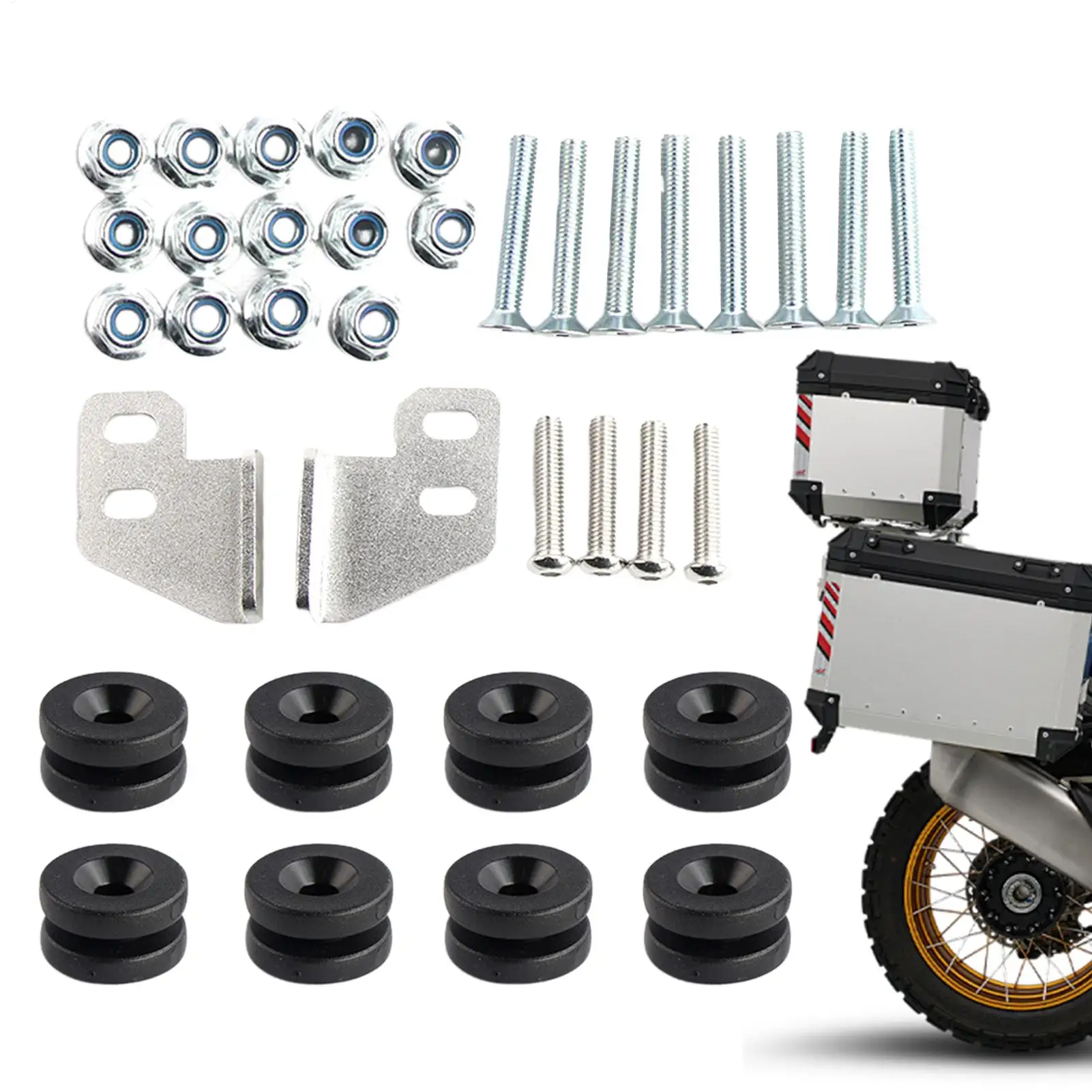 Motorcycle Trunk Pannier Screw Bolts Lock Support Quick Disassembly Bottom Plate Installation Packages With Edge Box Accessories