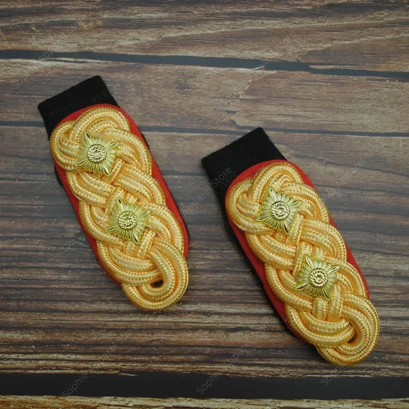 WWII WW2 German General HEER Insignia Epaulettes Epaulet Rank Shoulder Boards Mark Knot Badge Army Military Performance Decor view 3