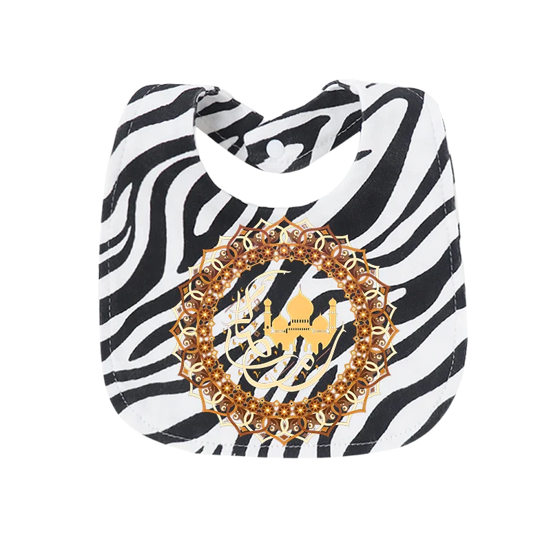 Eid Mubarak Print Double Layer Teething Bib Adjustable Snap Button Cute Cartoon Kawaii Hot Sale Gender Neutral Lovely Baby Toy