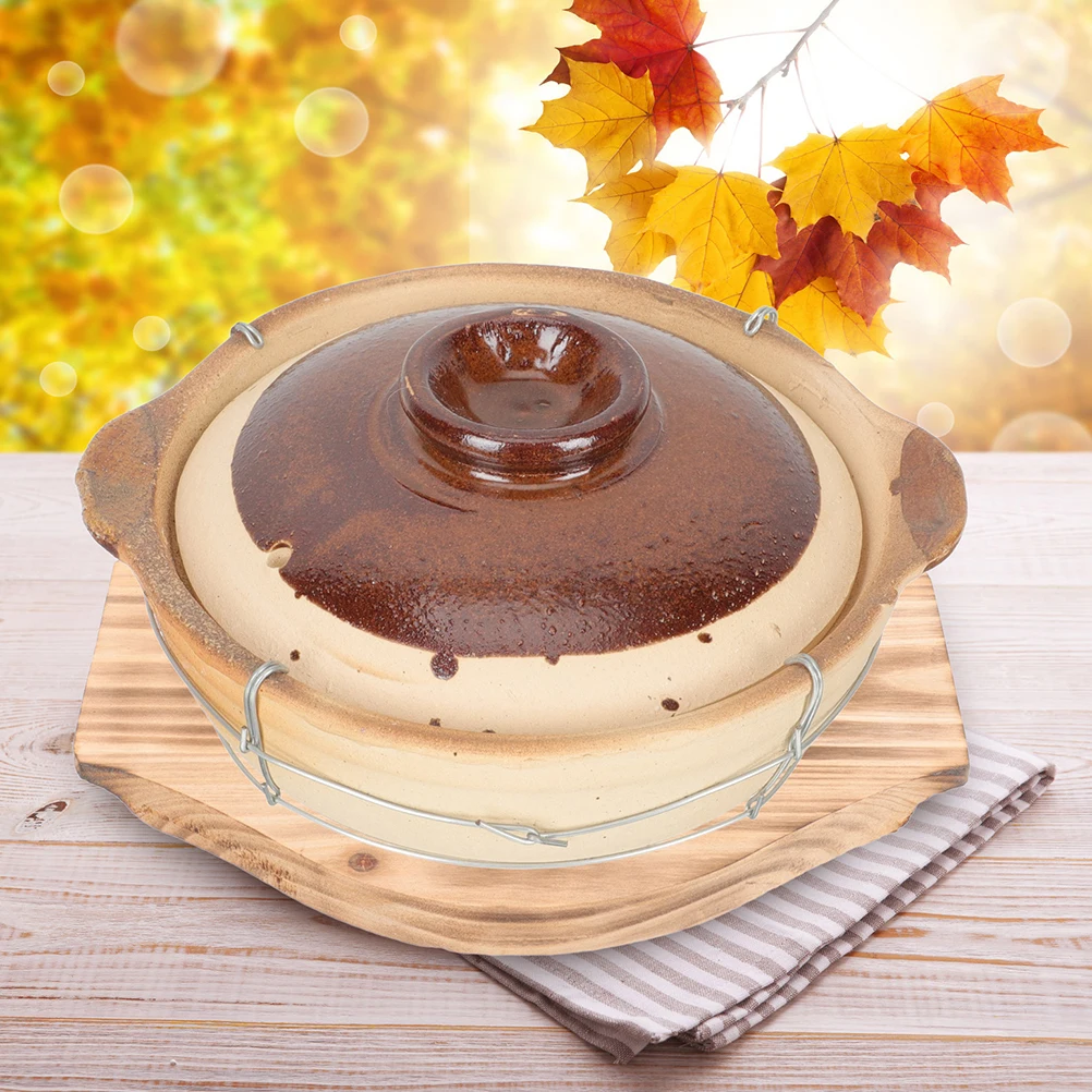 

2Pcs Stone Bowl Heat Resistant Wooden Pot Holder Heat Insulation Cushion for Hot Pot Bibimbap Outdoor Camping Kitchen Trivet