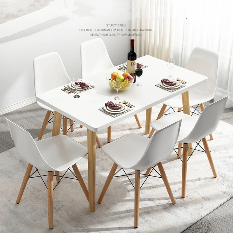 Restaurant Dressing Dining Table 6 People Console Computer Side Table Wooden Top Reception Stand Mesa Comedor Dining Games