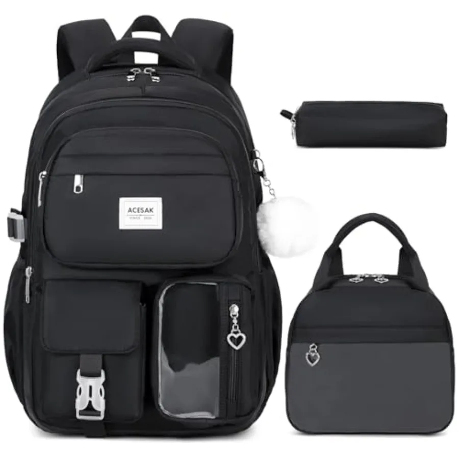 

Backpack for Girls - Girls Backpack with Lunch Bag and Pencil Pouch for Teen Laptop Backpack for Women, Elementary Middle High