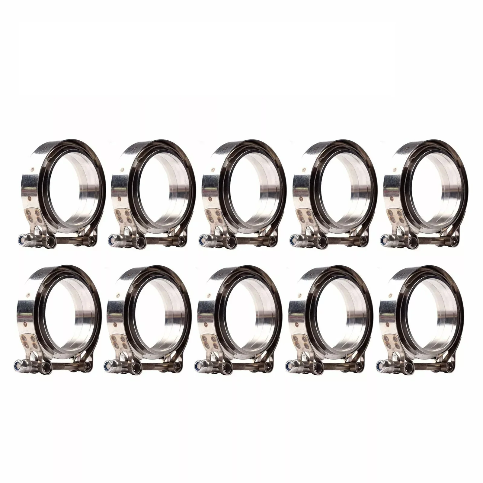 

10PCS 3’’/76mm stainless V-band bolt clamp+flange turbo pipe wastegate exhaust