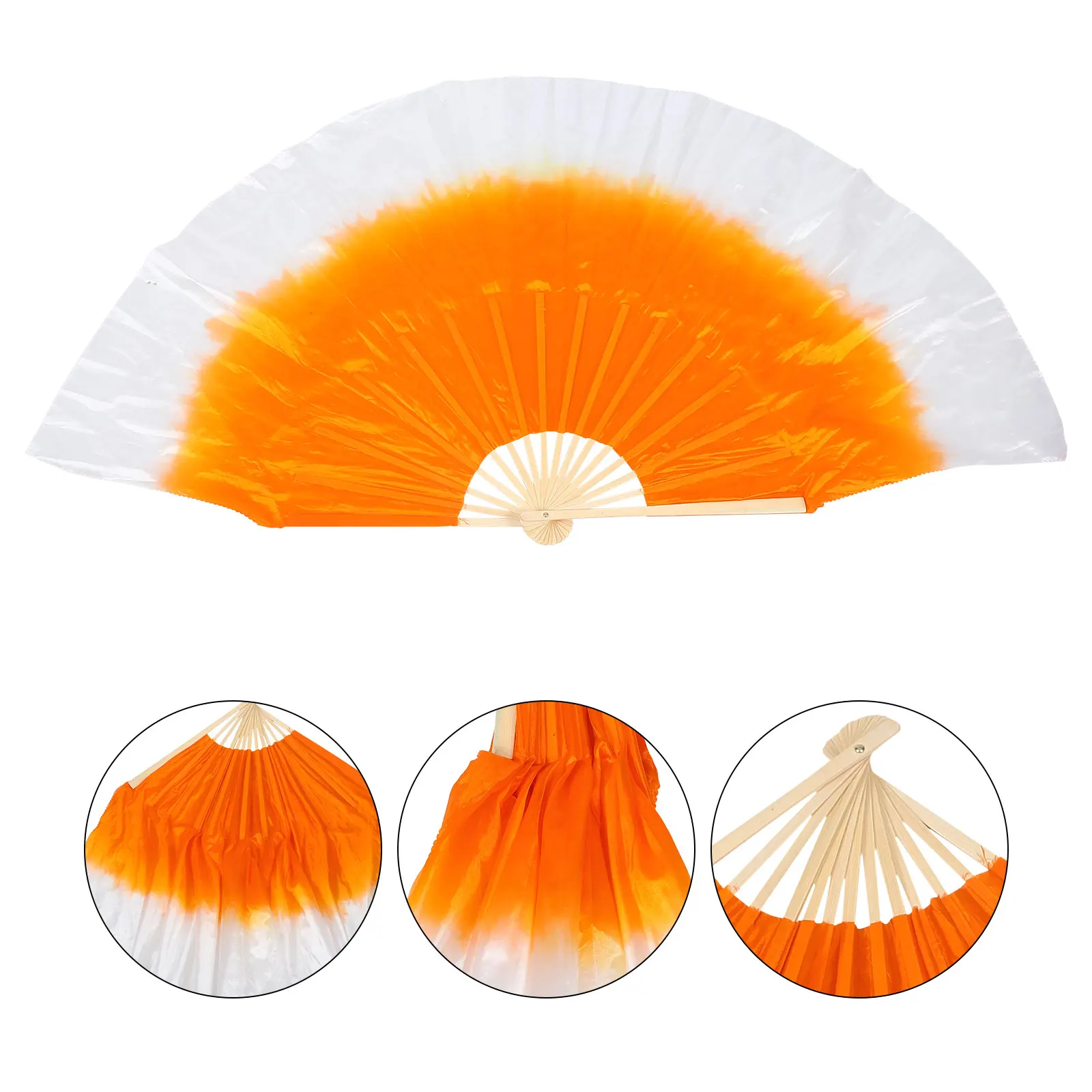 

Colorful Dance Folding Fan Large Hand Fan For Stage Performance Square Dancing Wedding Party Gift Yoga Exercise Silk Decor