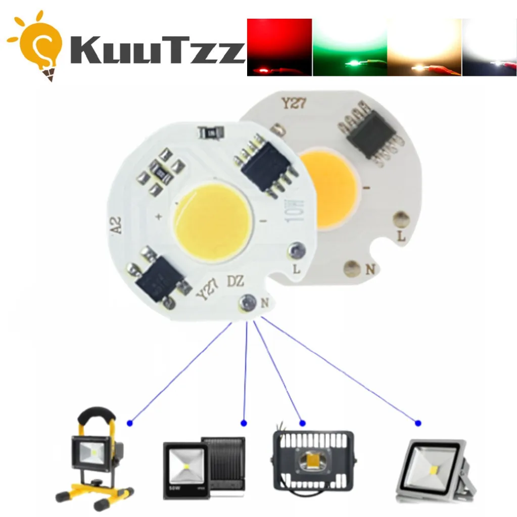 LED COB Chip 3W 5W 7W 10W 12W 220V Smart IC No Need Driver Energy Saving LED Bulb Chip for Flood Light Spotlight DIY Lighting