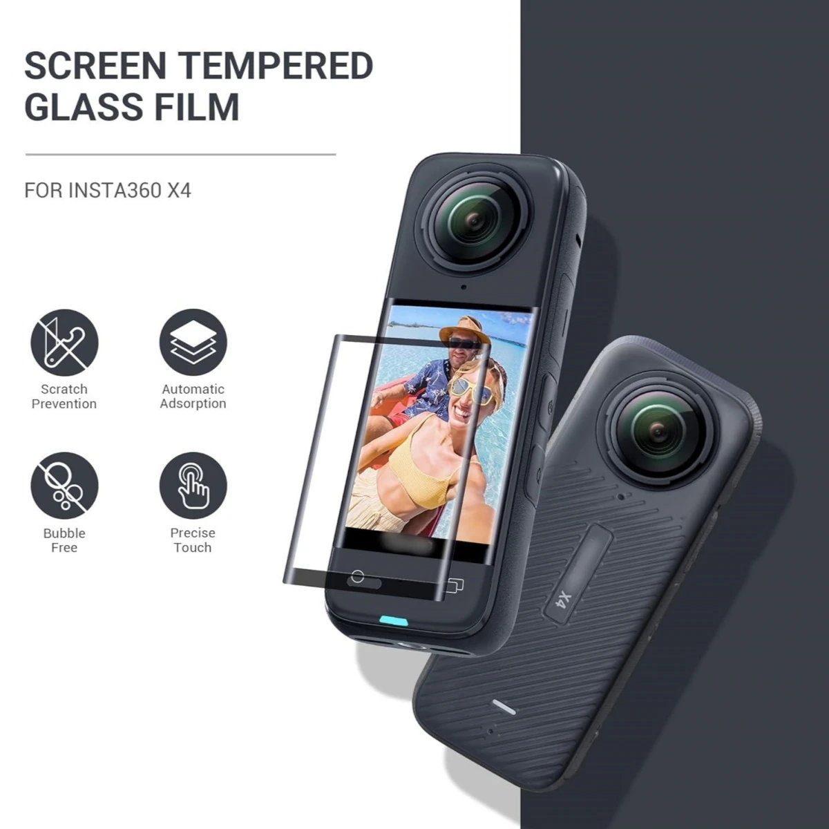 Silicone Case Lens Cap Cover Screen Glass Protector for Insta360 X4 Action Camera Anti-Dust Protective Accessories