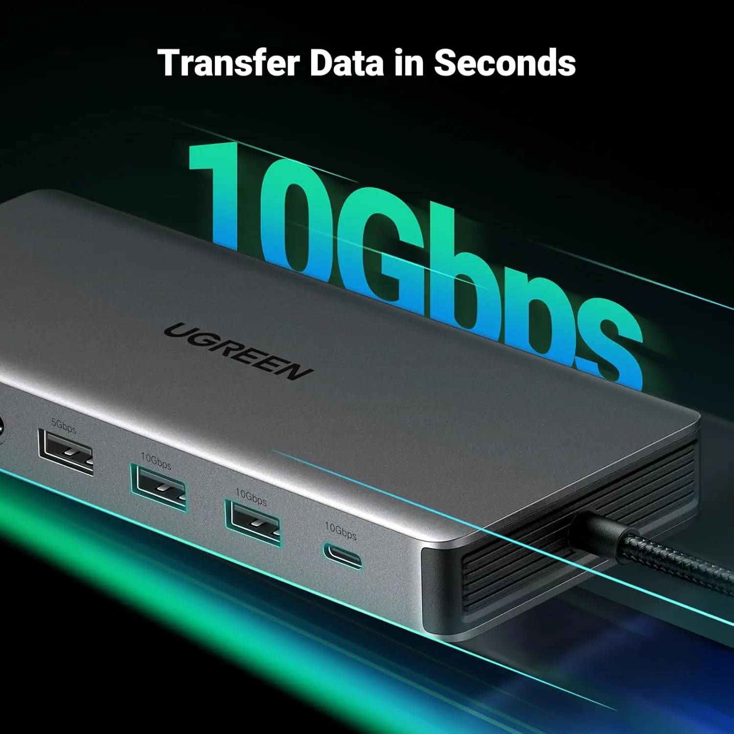 UGREEN Revodok Pro 313 Laptop Docking Station 13 Ports 4K Triple Display USB-C Dual for DP 10Gbps 100W PD Gigabit Ethernet