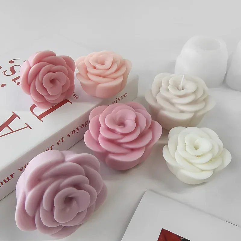 New Rose Flower Silicone Candle Molds Handmade Flower Chocolate Cake Baking Tool DIY Soap Plaster Crafts Resin Casting Mold